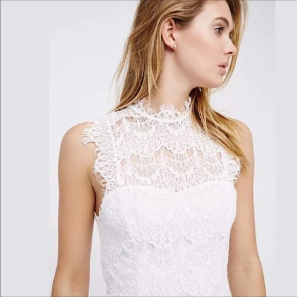 NWT Free People Daydream Lace Mini Dress in White - Picture 3 of 8